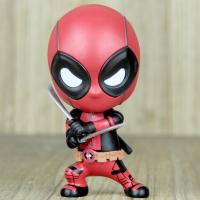 Q版英雄双刀战斗死侍手办模型 小贱贱车载摇头摆件装饰品公仔玩 [(双刀款)死侍可摇头送双面胶] [!!当天发货]