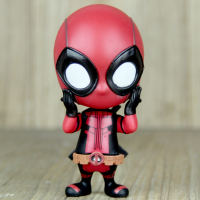 Q版英雄双刀战斗死侍手办模型 小贱贱车载摇头摆件装饰品公仔玩 [(惊讶款)死侍可摇头送双面胶] [!!当天发货]