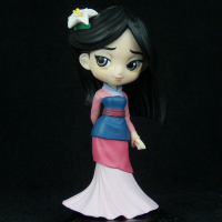 Q版冰雪奇缘2艾莎女王安娜公主人偶手办模型底座蛋糕摆件女孩玩具 【（大头版）花木兰】盒装 【！！当天发货】