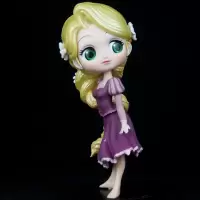 Q版婚纱灰姑娘美人鱼贝尔茉莉公主摆件 生日蛋糕情景装饰烘焙玩偶 盒装【（大头版）长发公主】 【！！当天发货】