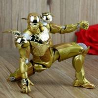 复仇者联盟绿巨人爱国者蜘蛛钢铁侠3公仔模型 多关节可动人偶玩具 [盒装]土豪金可动钢铁侠 [!!当天发货]