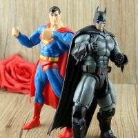 正义联盟蝙蝠侠大战超人多关节可动人偶公仔手办模型车载摆件玩 [原单散货]超人+蝙蝠侠约18CM [!!当天发货]