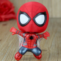 正版复联3无限战争灭霸蜘蛛侠玩具公仔手办模型可动人偶 车载摆件 [C款飞翔款蜘蛛侠(带磁铁)] [!!当天发货]