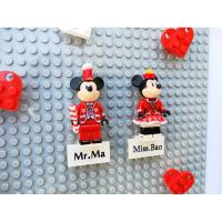 原创兼容乐高积木定制婚礼装饰结婚纪念日新郎新娘人仔墙面画 黑色相框(含人仔款)