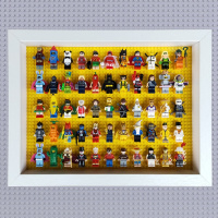 原创兼容乐高积木相框收纳盒展示盒抽抽乐客厅大尺寸装饰画 黄色底板白色外框
