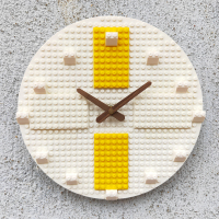 原创兼容乐高人仔积木挂钟儿童墙面时钟DIY拼装玩具礼品静音装饰 白底挂钟(无人仔)