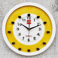 原创兼容乐高积木挂钟DIY拼装儿童玩具墙面装饰钟表人仔 白色外露挂钟(无人仔)