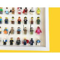 兼容乐高人仔抽抽乐相框特大画框拼装积木玩具收纳展示盒积木相框 高分子材料黑框浅灰底