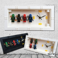 兼容乐高收纳相框创意摆钟表diy拼装人仔积木玩具幻影忍者 白色款(纯钟表无人仔)