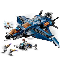 漫威超级英雄复仇者联盟4基地大决战兼容乐高男孩子积木玩具76131 昆式战斗机决战版
