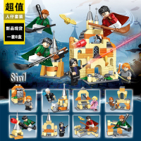 哈利霍格沃兹城堡波特钟楼礼堂特快列火车站积木男孩玩具 69501哈利波特人仔套装一套8盒