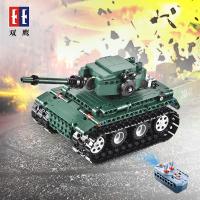 双鹰遥控积木科技机械组军事坦克模型兼容乐高拼装玩具 C51018虎式坦克