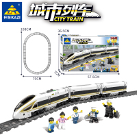 开智积木兼容乐高电动轨道火车列车和谐号复兴号高铁拼插模型玩具 98228复兴号(黄白)