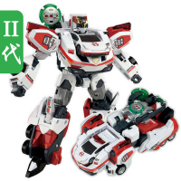 日本TOMY多美卡救援警察车消防车变形机器人男孩子儿童玩具礼6 白色救急警察白色希望II代893851[高度约18cm]