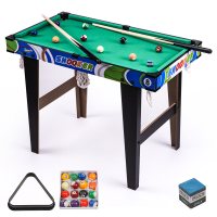 宝宝小台球桌球儿童大号小孩家用8-10-15岁男孩运动玩的 加高加大号[80*43*60CM]木质台球桌(送刷子+巧克)
