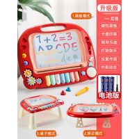 一岁半宝宝玩具幼儿童音乐启蒙早教游戏多功能早教桌子男女孩 可变桌子带支架写字板[配电池+螺丝刀]粉