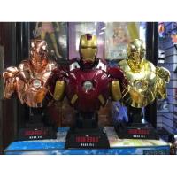 钢铁侠MK7 1/4半身胸像可放光手办模型电影周边 红色金色橙色 MK7红色 钢铁侠1/4胸像