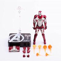 国产漫威钢铁侠系列普通版豪华版1/12可动关节MK5模型手办摆件 钢铁侠/MK5/豪华版/有支架 产品高度:约15cm