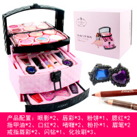 杜丽莎儿童化妆品套装公主彩妆盒女孩玩具女童宝宝指甲油 莉资手提箱送化妆刷+指甲油