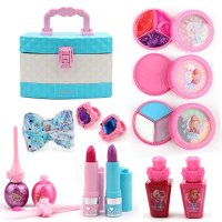 迪士尼儿童化妆品套装公主彩妆盒演出女孩玩具小女童生日 冰雪手提箱送粉饼