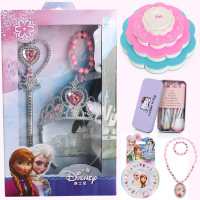 迪士尼儿童化妆品套装可水洗芭比公主彩妆盒女孩生日玩具 芭比花儿朵朵送皇冠+化妆刷+项链+美甲贴