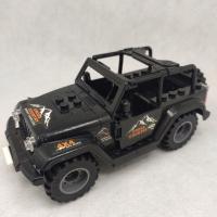 兼容乐高军事特警察抓小偷吉普车船现代城市场景男孩子68积木玩具 特警吉普