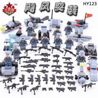 兼容乐高拼装积木军事人仔玩具男生拼插玩偶丛林突击飓风突袭 飓风突袭12合一