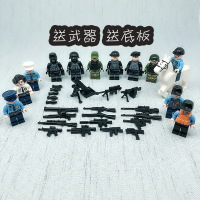 兼容乐高积木军事防爆警察装甲车船皮划艇拼装玩具少儿军队男孩子 特警巡逻队