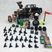 兼容乐高积木军事防爆警察装甲车船皮划艇拼装玩具少儿军队男孩子 坏人39