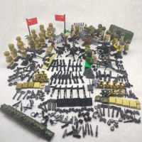 兼容乐高二战军事人仔八路军队士兵骑兵军官拼装积木玩具 抗美援朝大战