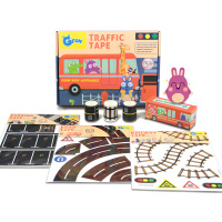 GFUN儿童贴纸交通知识神奇贴纸无痕自粘贴2-6岁儿童DIY手工套装