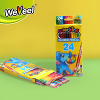 美国哈果 儿童铅笔套装涂鸦铅笔宝宝绘画笔幼儿园油画棒24色彩铅