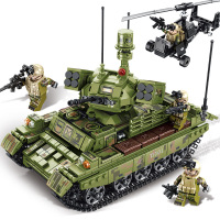 森宝105712铁血重装陆战军事模型男孩坦克小颗粒拼装积木玩具