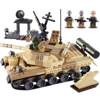 古迪600019A拼插军事武装突袭/T-62坦克男孩拼装积木玩具