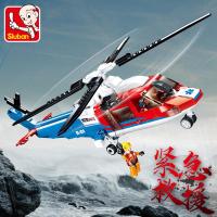 小鲁班0886紧急救援海上救援飞机拼组装积木玩具模型水上飞机 小鲁班系列第二件减10元