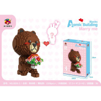 拼之星求婚熊和兔新娘小颗粒积木拼装玩具模型8836送女朋友 8836-3