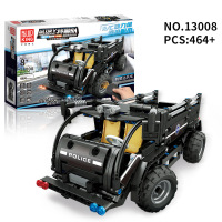 宇星积木工程特警军事兼容乐高玩具13001-17拖拉机推土机卡车悍马 13008特警运兵车
