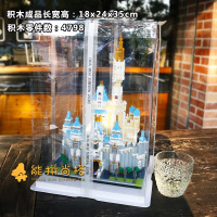 兼容乐高迪士斯尼城堡灯光礼盒装钻石微小颗粒积木成人拼装高难度 浅蓝色迪士尼城堡礼盒版