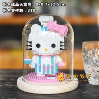 兼容乐高卡通猫咪模型立体小钻石微颗粒积木玩具组拼装少女心拼图 糕点师+玻璃罩