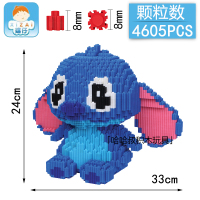 钻石拼插小颗粒拼装积木兼容乐高微型玩具猪年生肖猪可爱摆件 荧光绿XZ8014超大史迪仔