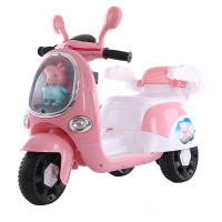 小猪儿童电动摩托车3男女宝宝小孩带遥控三轮车充电瓶5玩具可坐人 高配粉色大电瓶(6V7A)早教早教版自驾无遥控
