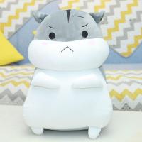 苍鼠柔软可爱。新款怪搞仓鼠床上布娃娃小号抱枕毛绒玩具公仔 灰生气 (公仔款)50cm(礼品袋装+玫瑰