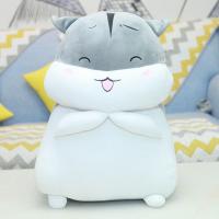 苍鼠柔软可爱。新款怪搞仓鼠床上布娃娃小号抱枕毛绒玩具公仔 灰微笑 (可插手带毯子款)60cm(箱装+