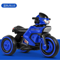 儿童电动摩托车三轮车小孩玩具男女宝宝电瓶双驱动童车大号可坐人 蓝色/单驱动/早教/大电瓶/蓝牙