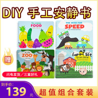 diy安静书材料包手工成品蒙氏早教颜色启蒙配对幼儿贴纸拼图 四套安静书套餐[成品,答案已裁剪]
