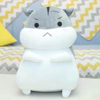 女朋友出气女童小仓鼠布娃娃生日熊毛绒送女生成人超萌老婆 灰生气 (公仔款)50cm(箱装+玫瑰)