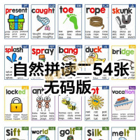 自然拼读1851英语单词卡片小学英文195词根法phonics师材教具卡片 版自拼二大卡1/4A454张