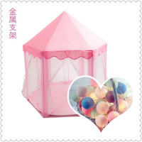 儿童秘密基地小屋宝宝少女心房间布置公主女孩帐篷室内游戏屋分床 [大公主]金属支架[公主蓬]+球灯