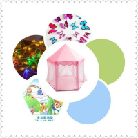 儿童秘密基地小屋宝宝少女心房间布置公主女孩帐篷室内游戏屋分床 大公主金属支架公主蓬爬行垫彩灯蝴蝶