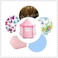 儿童秘密基地小屋宝宝少女心房间布置公主女孩帐篷室内游戏屋分床 大公主金属支架公主蓬珊瑚垫星灯蝴蝶爬行垫